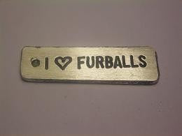 I Love Furballs Genuine American Pewter Charm