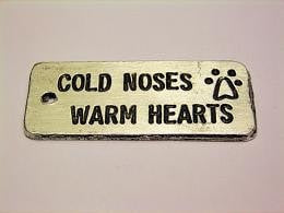 Cold Noses Warm Hearts Genuine American Pewter Charm