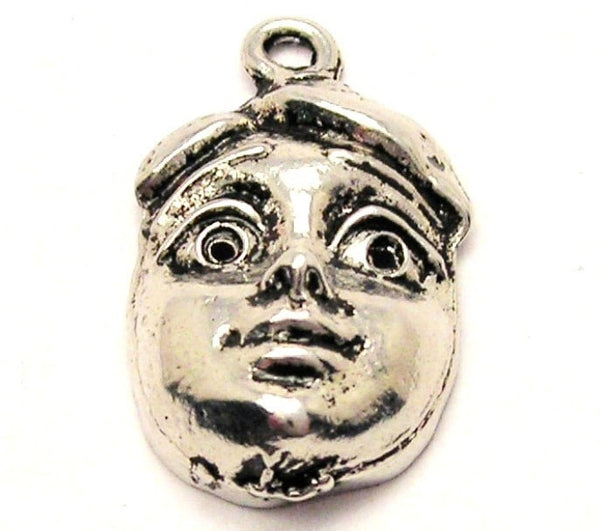 Girls Face Genuine American Pewter Charm