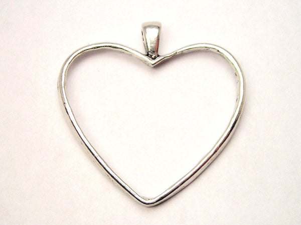 Large Two Inch Heart Genuine American Pewter Charm