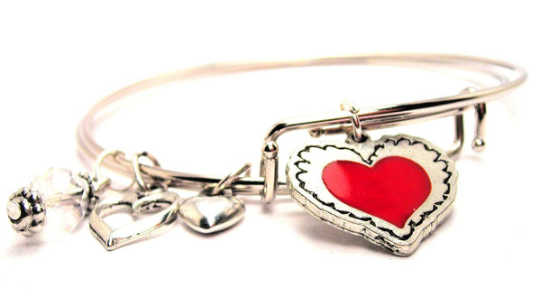 heart bracelet, love bracelet, heart jewelry, heart bangles, love jewelry
