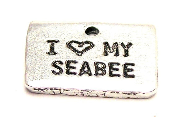 I Love My Seabee Genuine American Pewter Charm