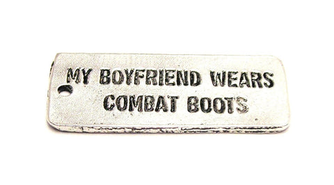 My Boyfriend Wears Combat Boots Genuine American Pewter Charm