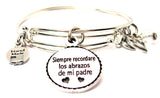 Spanish language jewelry, bereavement jewelry, bereavement bracelet, in memoriam jewelry
