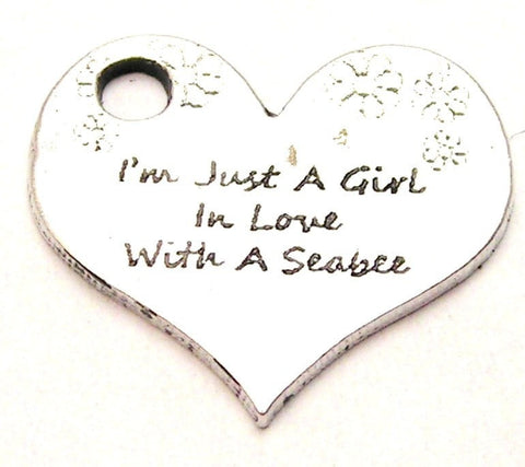 I'm Just A Girl In Love With A Seabee Genuine American Pewter Charm