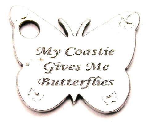 My Coastie Gives Me Butterflies Genuine American Pewter Charm