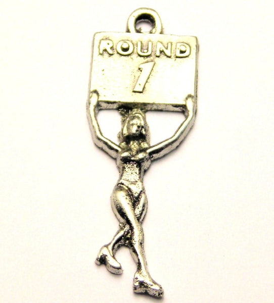 Boxing Ring Girl Genuine American Pewter Charm