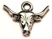 Large Bull Head Genuine American Pewter Charm