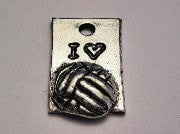 I Love Volley Ball Genuine American Pewter Charm