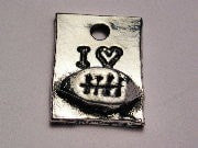 I Love Football Genuine American Pewter Charm