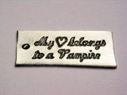 My Heart Belongs To A Vampire Genuine American Pewter Charm