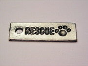 Rescue With Paw Print Genuine American Pewter Charm