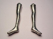 Pair Of Dolls Legs With Cute Toes Genuine American Pewter Charm