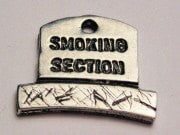 Gravestone Smoking Section Genuine American Pewter Charm