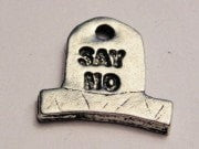 Gravestone Say No Genuine American Pewter Charm