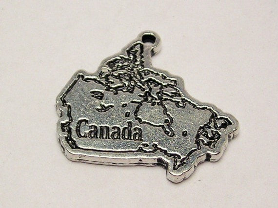 Canada Map Genuine American Pewter Charm