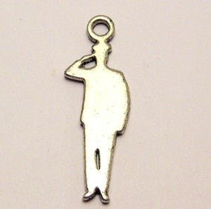 I Salute You 1 Inch Tall Genuine American Pewter Charm