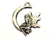 Fairy On The Moon Genuine American Pewter Charm