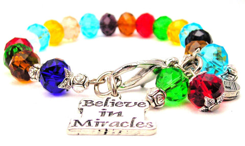 I Believe In Miracles Splash Of Color Crystal Bracelet