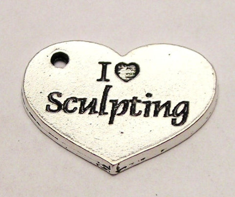 I Love Sculpting Heart Genuine American Pewter Charm