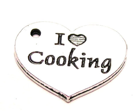 I Love Cooking Heart Genuine American Pewter Charm