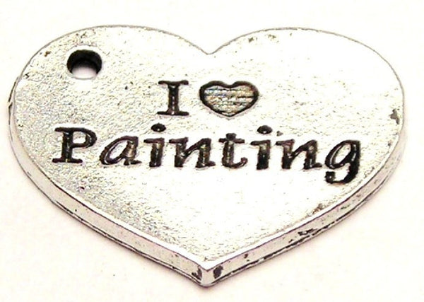 I Love Painting Heart Genuine American Pewter Charm