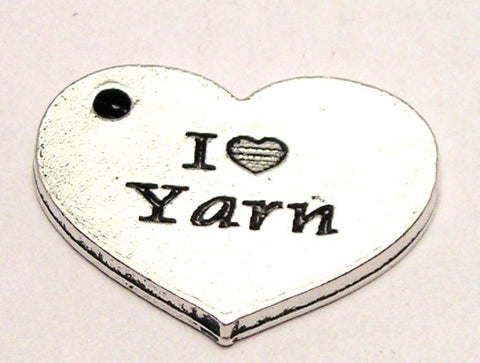 I Love Yarn Heart Genuine American Pewter Charm