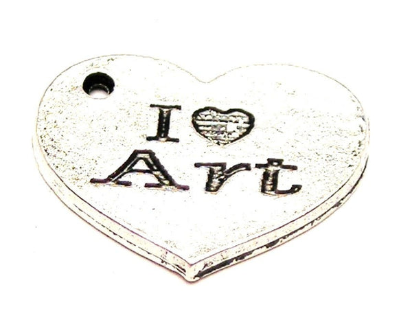 I Love Art Heart Genuine American Pewter Charm