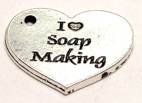 I Love Soap Making Genuine American Pewter Charm