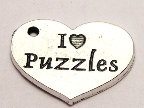 I Love Puzzles Genuine American Pewter Charm