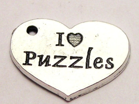 I Love Puzzles Genuine American Pewter Charm