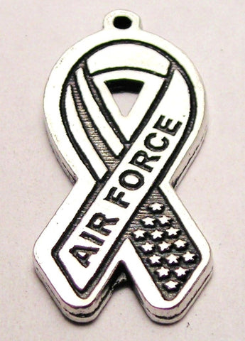 Air Force Awareness Ribbon Genuine American Pewter Charm