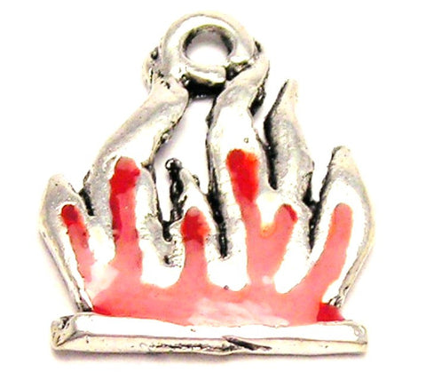 Red Fire Genuine American Pewter Charm