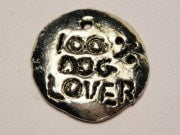 One Hundred Percent Dog Lover Genuine American Pewter Charm