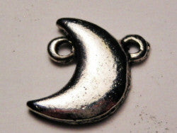 Quarter Moon With 2 Loops Genuine American Pewter Charm