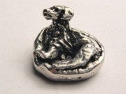 Dog In Doggie Bed Genuine American Pewter Charm