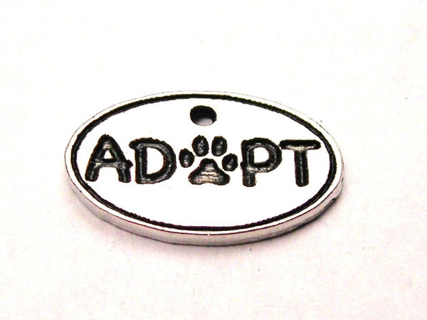 Adopt With Center Paw Genuine American Pewter Charm