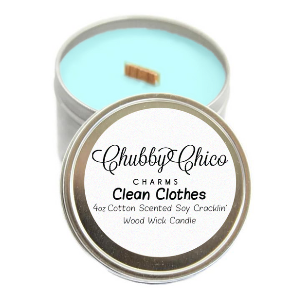 Clean Clothes Scented Soy Cracklin' Wood Wick Candle Tin