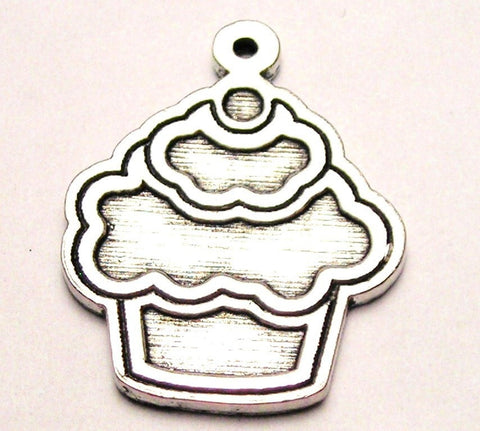 Cupcake Genuine American Pewter Charm