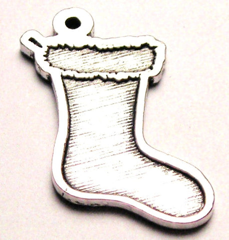 Simple Christmas Stocking Genuine American Pewter Charm