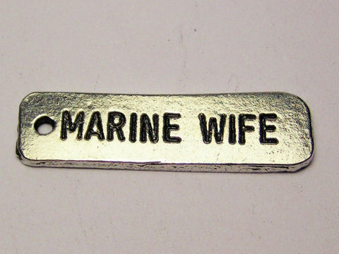Marine Wife Tab Genuine American Pewter Charm
