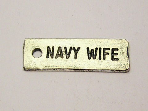 Navy Wife Tab Genuine American Pewter Charm