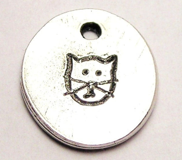 Kitty Disc Genuine American Pewter Charm