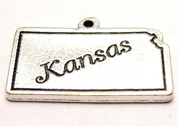 Kansas Genuine American Pewter Charm