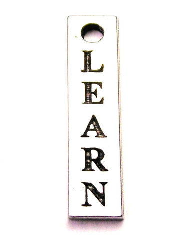 Learn Long Tab Genuine American Pewter Charm
