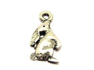 Moon Gazing Hare Genuine American Pewter Charm