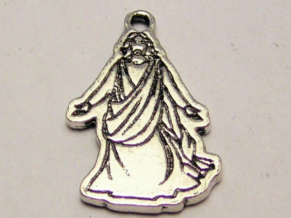 Jesus With Open Arms Genuine American Pewter Charm