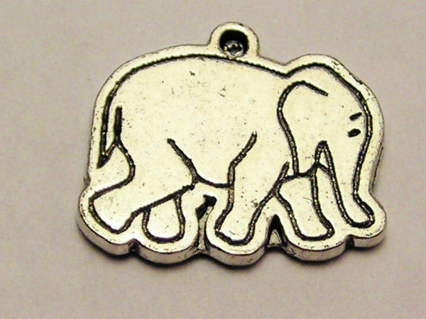 Happy Little Elephant Genuine American Pewter Charm