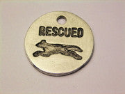 Rescued With Greyhound Genuine American Pewter Charm