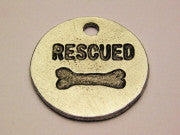 Rescued With Engraved Bone Genuine American Pewter Charm